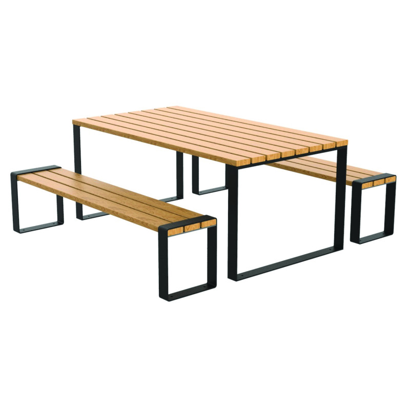 Table extérieure acier et bois SOLA direct urbain